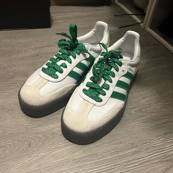 adidas Shoes - Adidas Samba White and Green Shoes